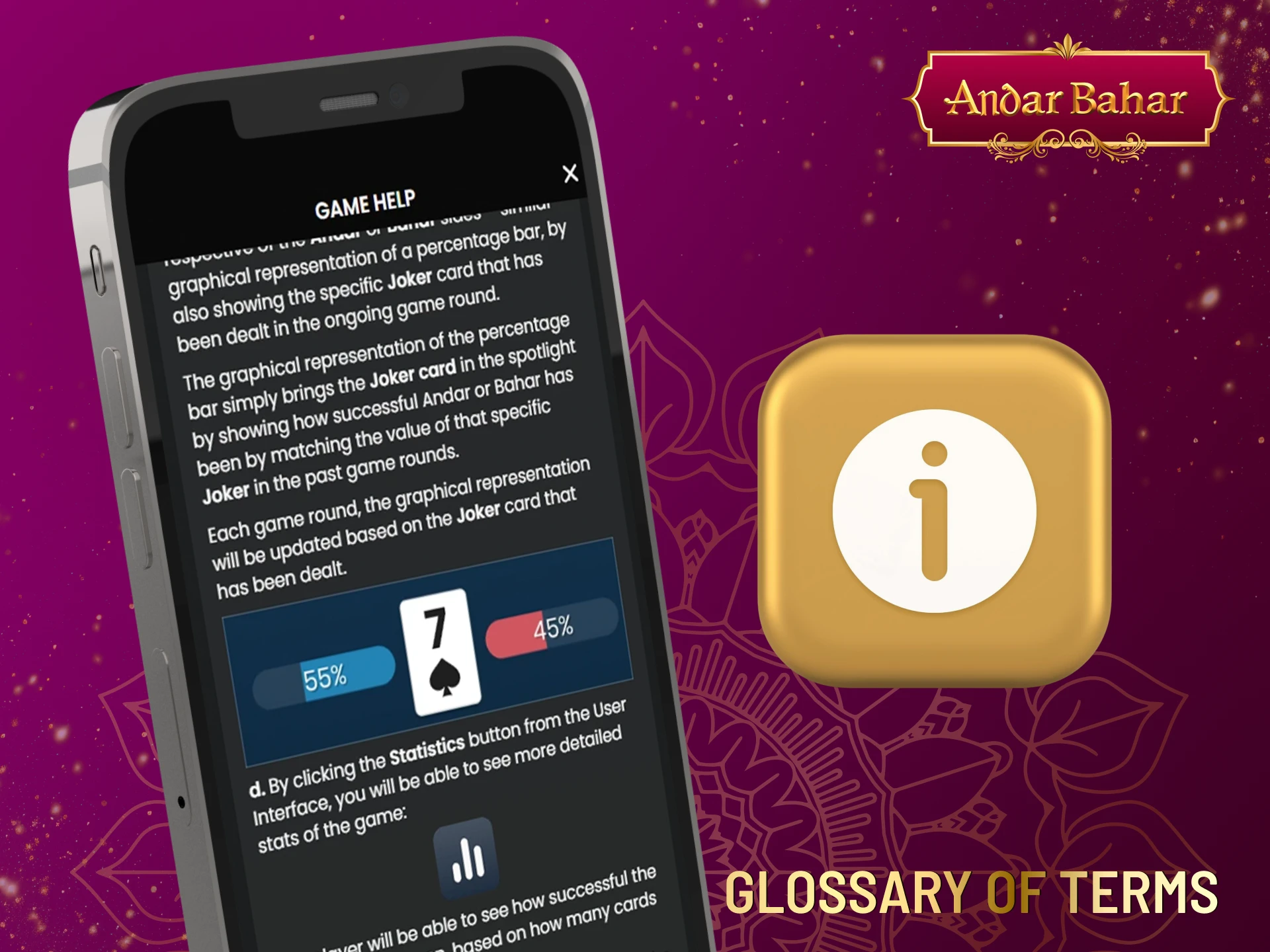 Here are the meanings of several terms that you may hear in the Andar Bahar game.