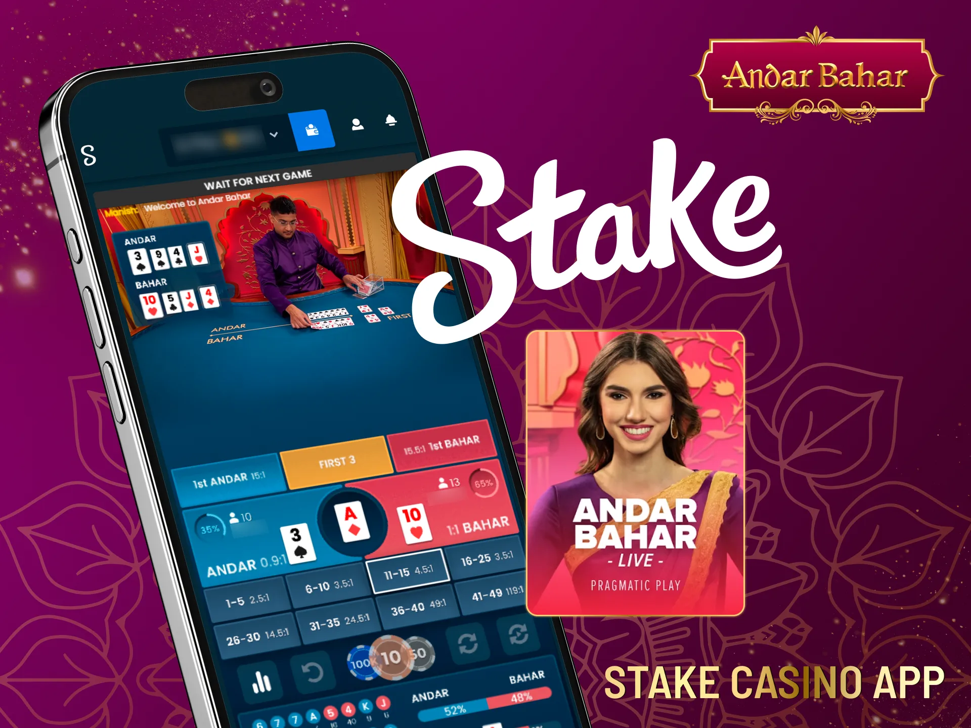 You can also choose Stake Casino to play Andar Bahar.